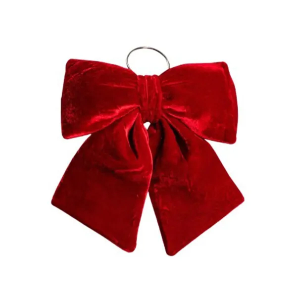 Оксамитовий бант для декору на ялинку 25×35 (см) Бордовий CR-2-4 - фото №3