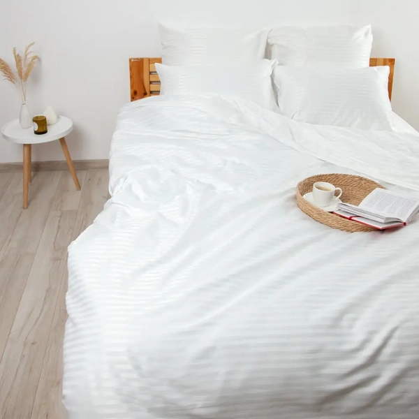 Постільна білизна ТЕП "СТРАЙП САТИН" Pure, євро - фото №4