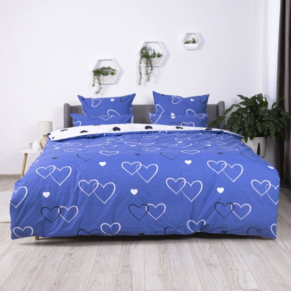 Комплект постільної білизни "ТЕП" Navy Blue Love, 70x70, двоспальна - фото №2