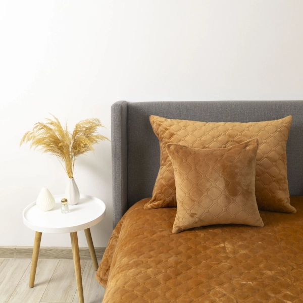 Покривало ТЕП "VELOUR" Кофейне/Ромб круглий, 240x260 - фото №5