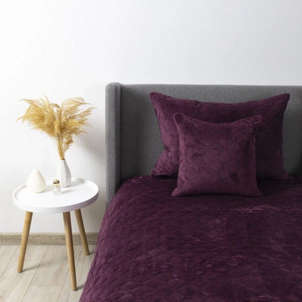 Покривало ТЕП "VELOUR" Бордо/Ромб прямий, 240x260 - фото №5