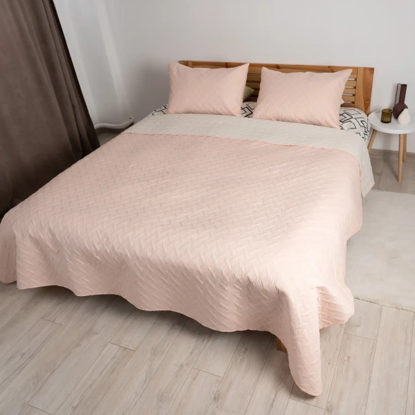 Покривало ТЕП "VINTAGE" наволочка 50*70 см Пудрове/Вінтаж, 150x210 - фото №3