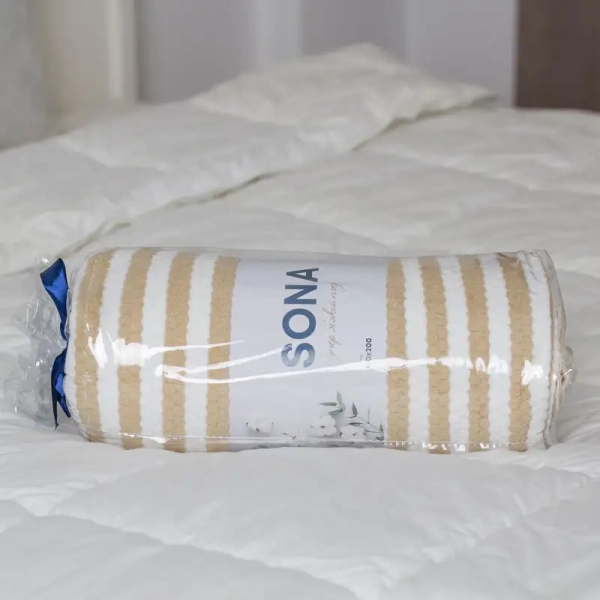 Плед "SONA" Капучино, 160x200 - фото №6