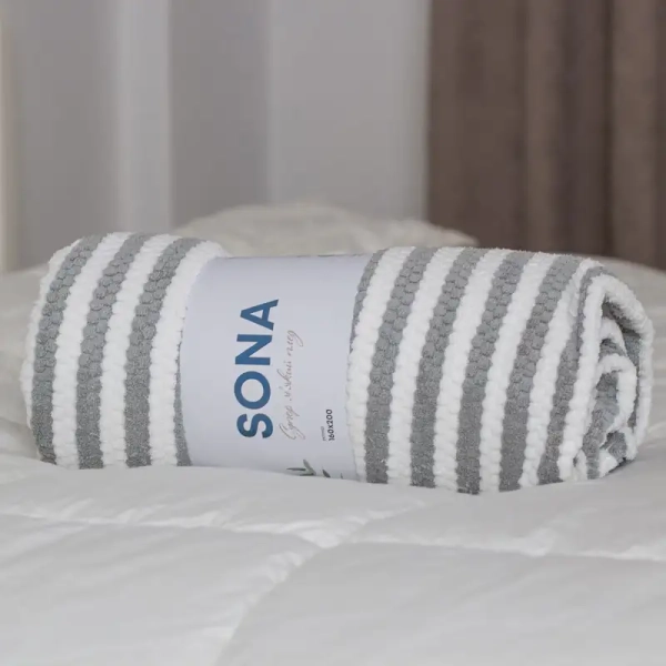 Плед "SONA" Сірий, 160x200 - фото №6