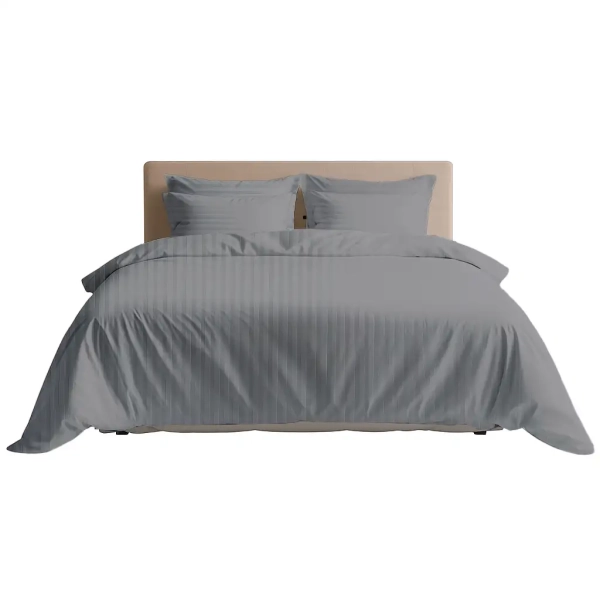 Комплект постільної білизни ТЕП "СТРАЙП САТИН №1" Graphite, євро - фото №7