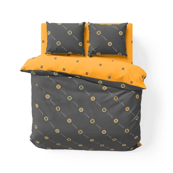 Комплект постільної білизни ТЕП "Soft dreams" Grey and Orange, сімейна - фото №6