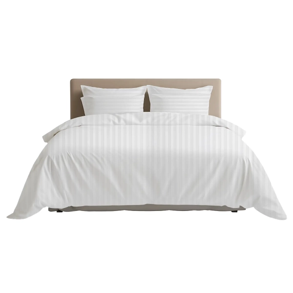 Постільна білизна ТЕП "СТРАЙП САТИН" Optical White, євро - фото №2