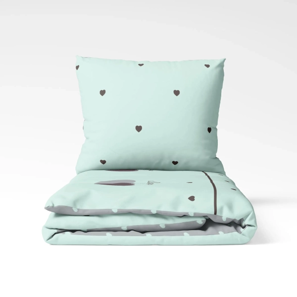 Постільна білизна "ТЕП" Mint&Grey Hearts, 70x70, двоспальна - фото №7