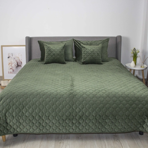 Покривало ТЕП "VELOUR" Chive/Ромб круглий, 180x240 - фото №7