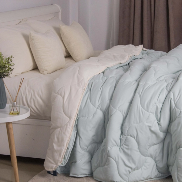 Ковдра Duo Season м'ятна/молочна, 180x210 - фото №4