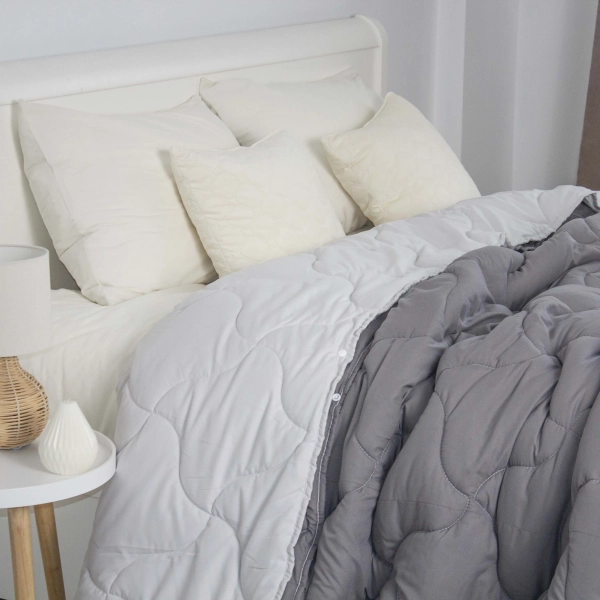 Ковдра Duo Season темно-сіра/світло-сіра, 200x210 - фото №7