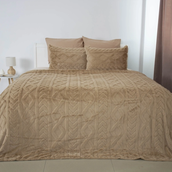 Покривало ТЕП "SOFT ANGORA" з наволочками, бежеве, 240x260 - фото №7