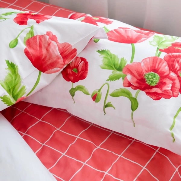 Постільна білизна "RANFORCE" Маковий букет, двоспальна - фото №14