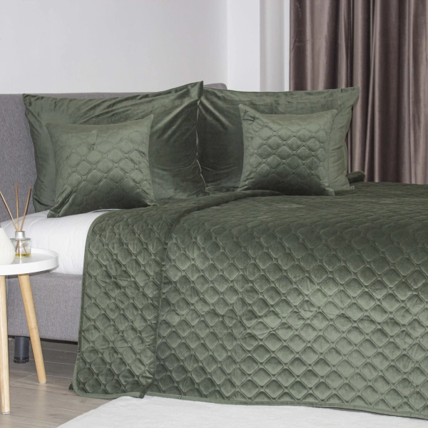 Покривало ТЕП "VELOUR" Chive/Ромб круглий, 150x210 - фото №10