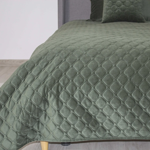 Покривало ТЕП "VELOUR" Chive/Ромб круглий, 150x210 - фото №11