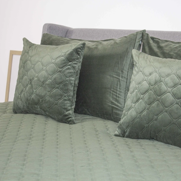 Покривало ТЕП "VELOUR" Chive/Ромб круглий, 150x210 - фото №12