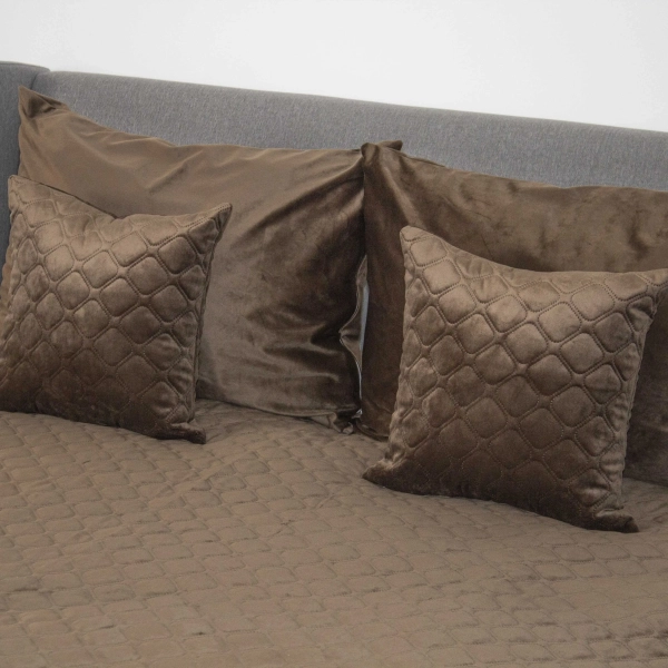 Покривало ТЕП "VELOUR" Coffee/Ромб круглий, 150x210 - фото №10