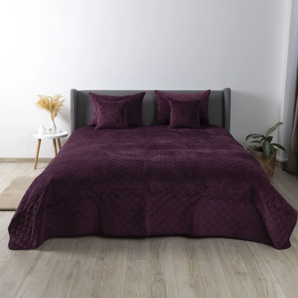 Покривало ТЕП "VELOUR" Бордо/Ромб прямий, 150x210 - фото №9