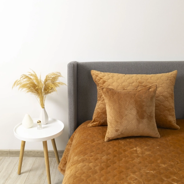 Покривало ТЕП "VELOUR" Кофейне/Ромб круглий, 150x210 - фото №12