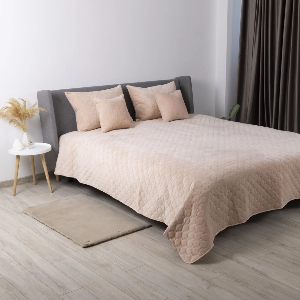 Покривало ТЕП "VELOUR" Пудра/Ромб прямий, 150x210 - фото №10