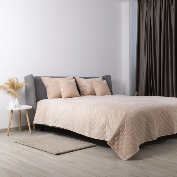 Покривало ТЕП "VELOUR" Пудра/Ромб прямий, 150x210 - фото №11