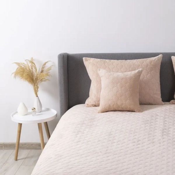 Покривало ТЕП "VELOUR" Пудра/Ромб прямий, 150x210 - фото №12