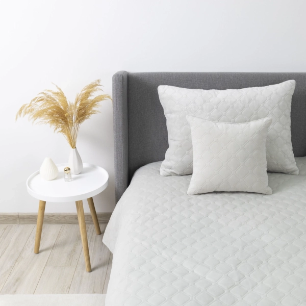 Покривало ТЕП "VELOUR" Світло-сіре/Ромб круглий, 150x210 - фото №12