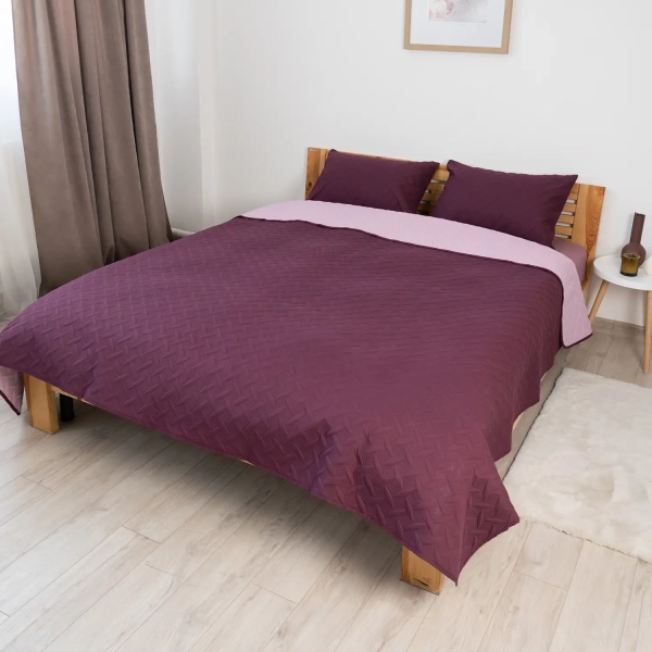 Покривало ТЕП "VINTAGE" 1 наволочка 50*70 см Бордове/Вінтаж, 150x210 - фото №4