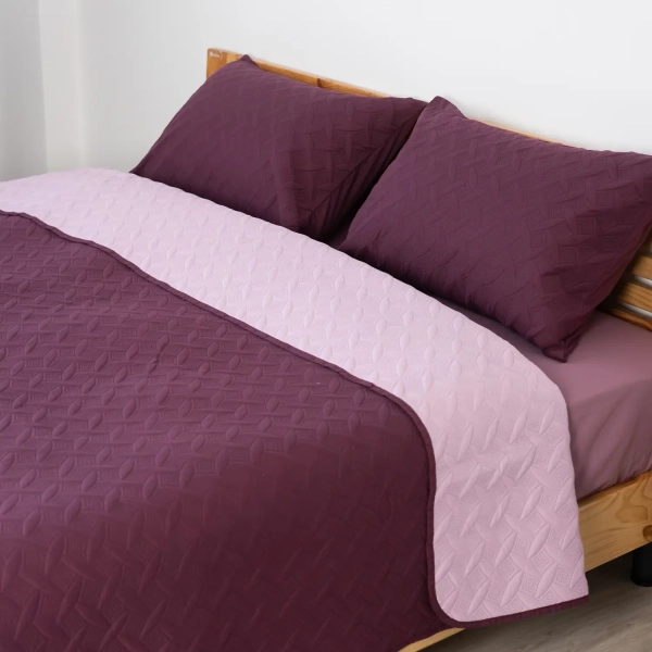 Покривало ТЕП "VINTAGE" 1 наволочка 50*70 см Бордове/Вінтаж, 150x210 - фото №5