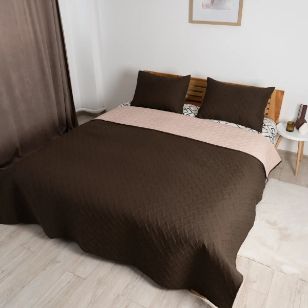 Покривало ТЕП "VINTAGE" 1 наволочка 50*70 см Коричневе/Вінтаж, 180x240 - фото №4