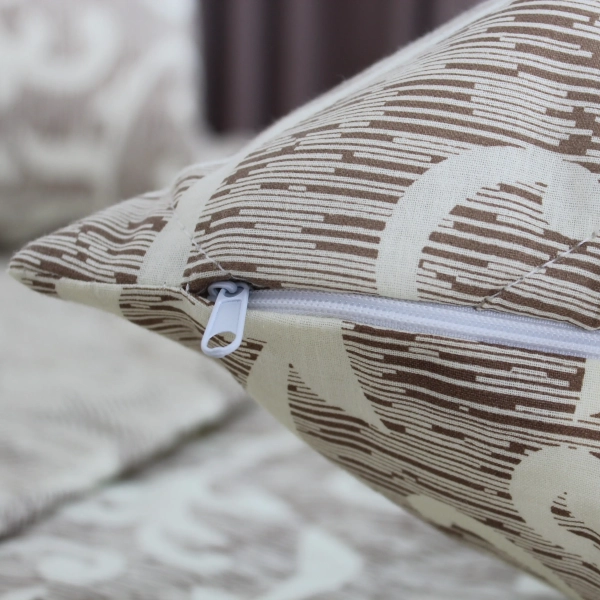 Покривало ТЕП "ELEGANT COTTON" 2 наволочки 50*70 см Beige and White, 220x240 - фото №12