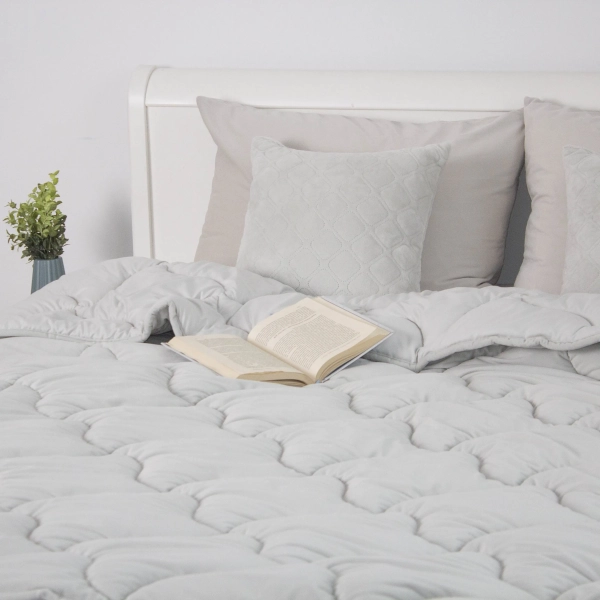 Ковдра ТЕП "VELOUR" Світло - сіра, 150x210 - фото №9