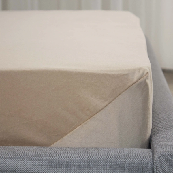 Простирадло ТЕП "VELOUR" з резинкою золотий беж, 180x200 - фото №6