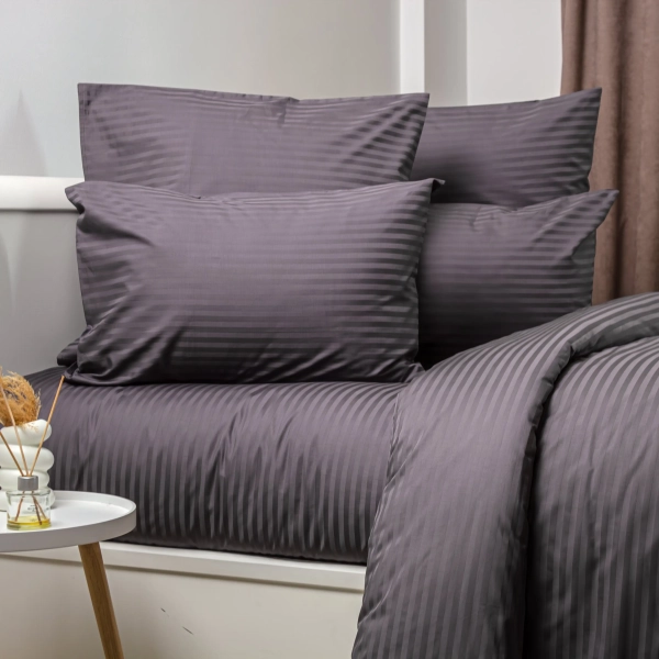 Підковдра ТЕП "СТРАЙП САТИН PREMIUM" Graphite еко, 150х215 - фото №2