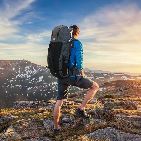 Рюкзак туристичний Naturehike Rock NH19BP095, 60+5 л, графіт в клітинку - фото №10