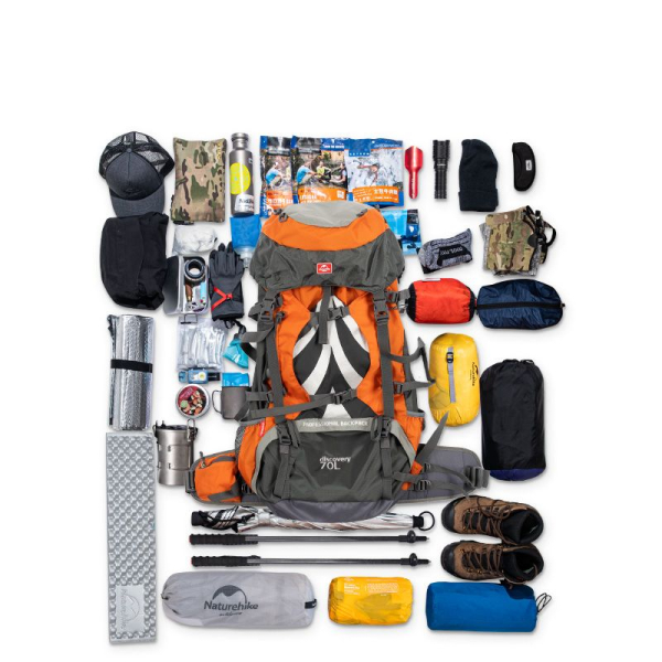 Рюкзак туристичний Naturehike NH70B070-B, 70 л + 5 л, чорний - фото №2