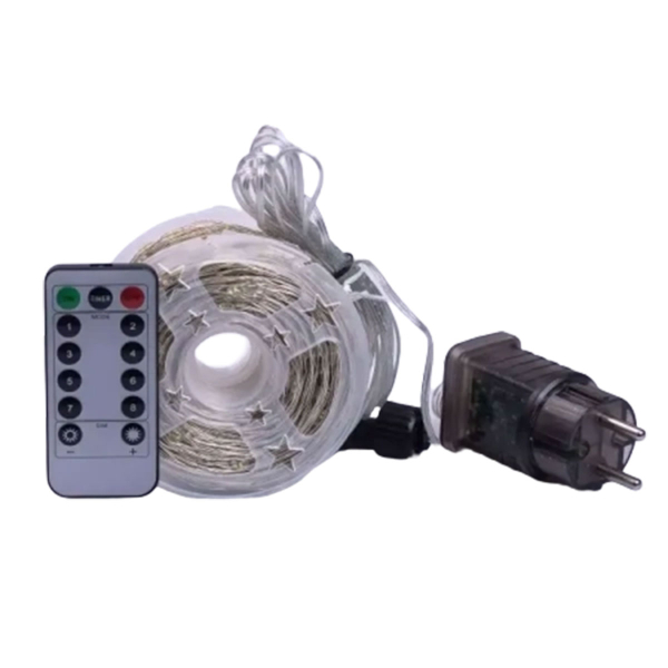 Гірлянда роса на пульті 100 метрів на 1000 led світлодіодів крапля на білому дроті біла 1000L100MWW - фото №10