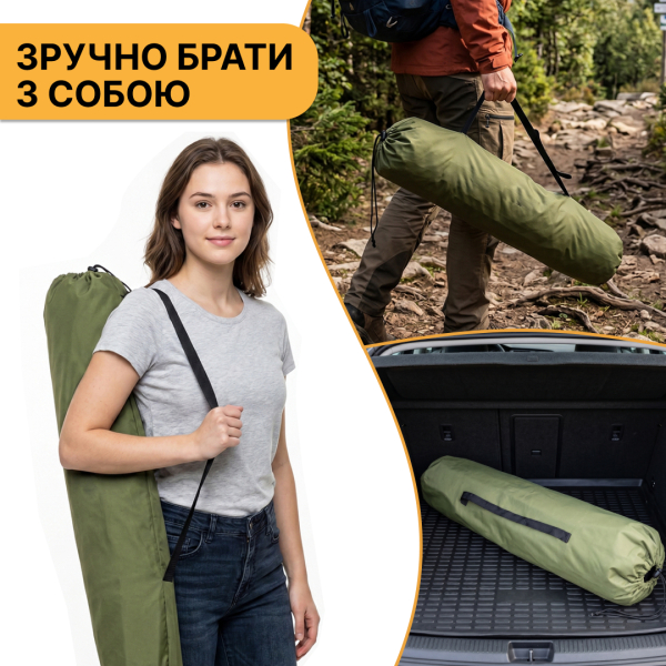Армійська похідна розкладачка LEOBRO до 150 кг Зелена (LB-MC-B1-AGR) - фото №10