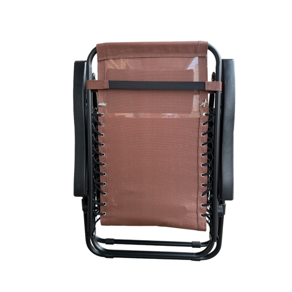 Розкладне крісло шезлонг Zero Gravity LEOBRO Коричневе - фото №10