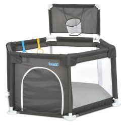 Дитячий манеж MR 1340-G, сірий, з баскетбольним кільцем