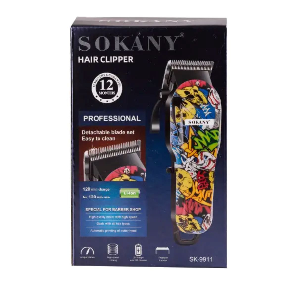 Машинка для стрижки Sokany SK-9911 професійна 4 насадки - фото №6