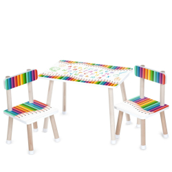 Дитячий столик M 501-21 стільниця 60 х 40 см, 2 стільчики