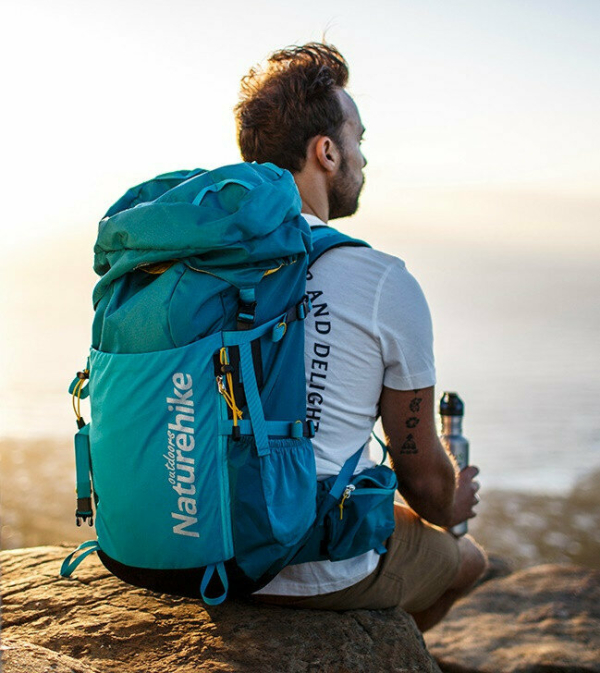 Рюкзак туристичний Naturehike NH18Y045-Q, 45 л, блакитний - фото №4
