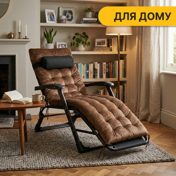 Розкладне крісло ліжко з оксамитовим матрацом LEOBRO Brown (LB-FCB-G4-BRN) - фото №26