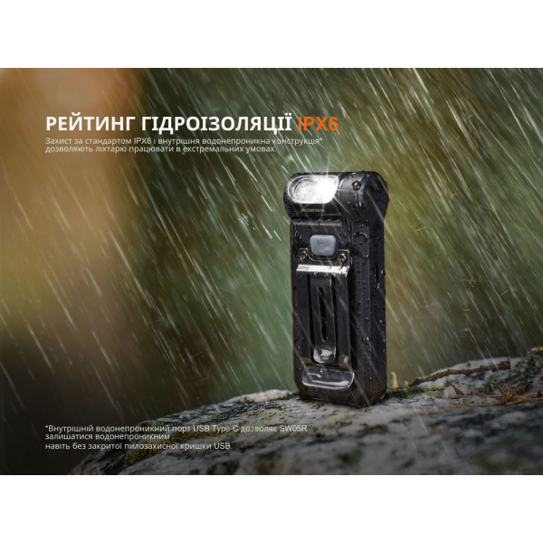 Ліхтар ручний Fenix SW05R-UV LED чорний - фото №19