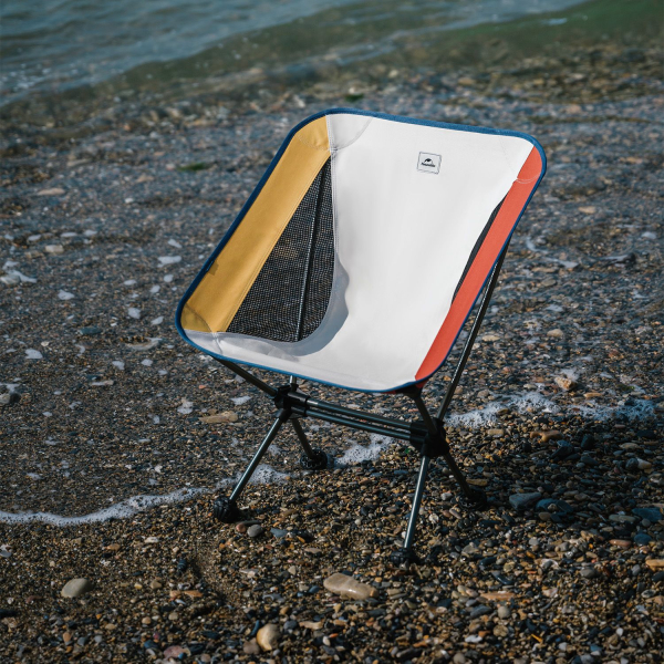 Стілець складаний Naturehike Moon YL08 NH20JJ027, 600D Oxford / алюміній, біло-помаранчевий - фото №4