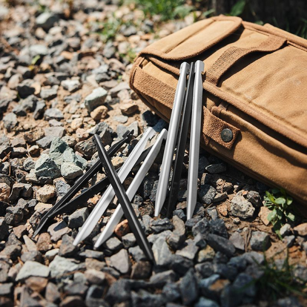 Кілки алюмінієві Naturehike CNK2300ZP016, 20 см , чорні (8 шт) - фото №2
