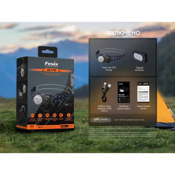 Ліхтар налобний Fenix HL17R, чорний - фото №19