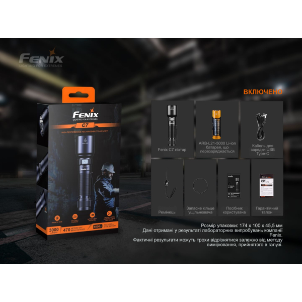 Ліхтар ручний Fenix C7 зелений | Лімітована серія - фото №17