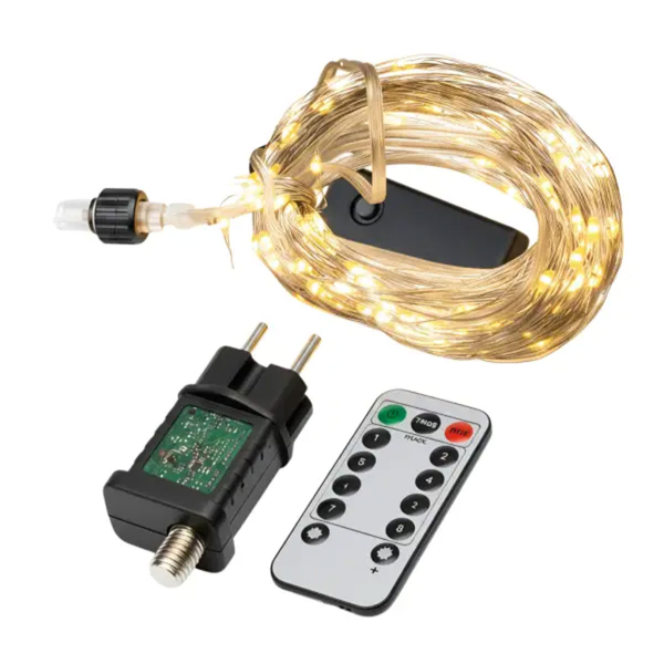 Гірлянда Кінський хвіст 3 м 20 ліній на 600 led лампочок на мідному дроті від мережі Жовта 1733015Y - фото №3